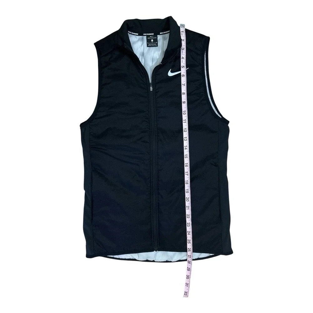 Nike Aerolayer Thermore Full Zip Running Vest Mens SMALL Black Bv4878-010‎